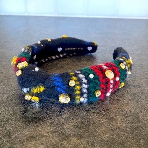 Lele Sadoughi Crystal Plaid Kids Knotted Headband